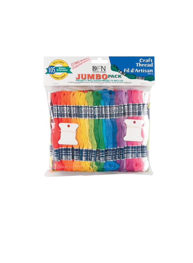 Craft Thread Jumbo Pack 9.9yd Assorted Colors 105pc - Image 2