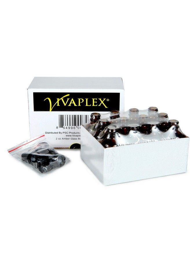 Vivaplex 12 زجاجات عنبر سعة 2 أونصة مع أغطية - Image 4
