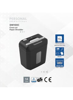 Maxi Maxi Paper Shredder 10-Sheet Cross-Cut, for Home and Office, Shred Paper Clips, Staples and Credit Cards  - Image 2