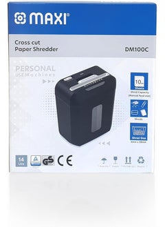 Maxi Maxi Paper Shredder 10-Sheet Cross-Cut, for Home and Office, Shred Paper Clips, Staples and Credit Cards  - Image 3