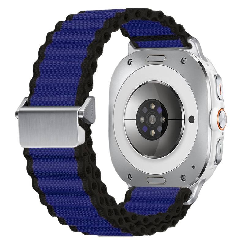 Adjustable Loop Strap Smartwatch Band Compatible with Samsung Galaxy Watch 7 with Fit Replacement Strap in Nylon for Daily Wear in Navy Blue - Image 1