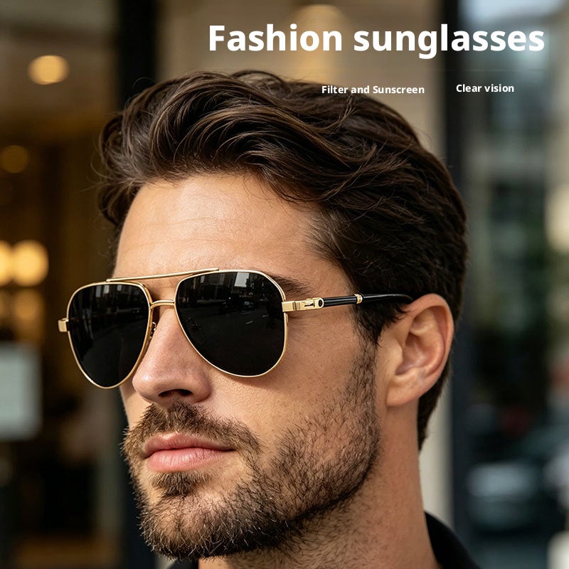Men's Polarized Aviator Metal Sunglasses - Image 2