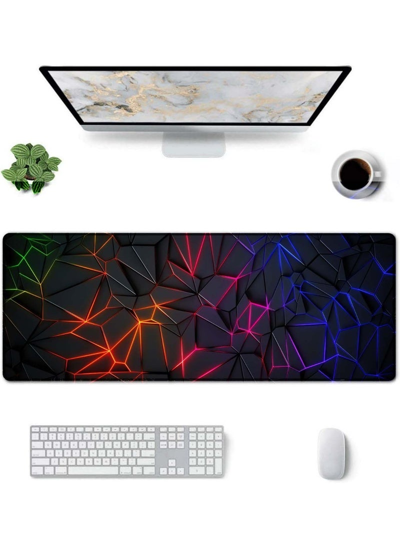 Gaming Laptop Mouse Pad Gaming Mouse Pad Big Desk Pads PC Keyboard Non-Slip 800 * 300 * 3mm Thicker Supper Rubber Table Mat Mouse Pads Edges Design for mouse and keyboard,gaming home and working office - Image 1
