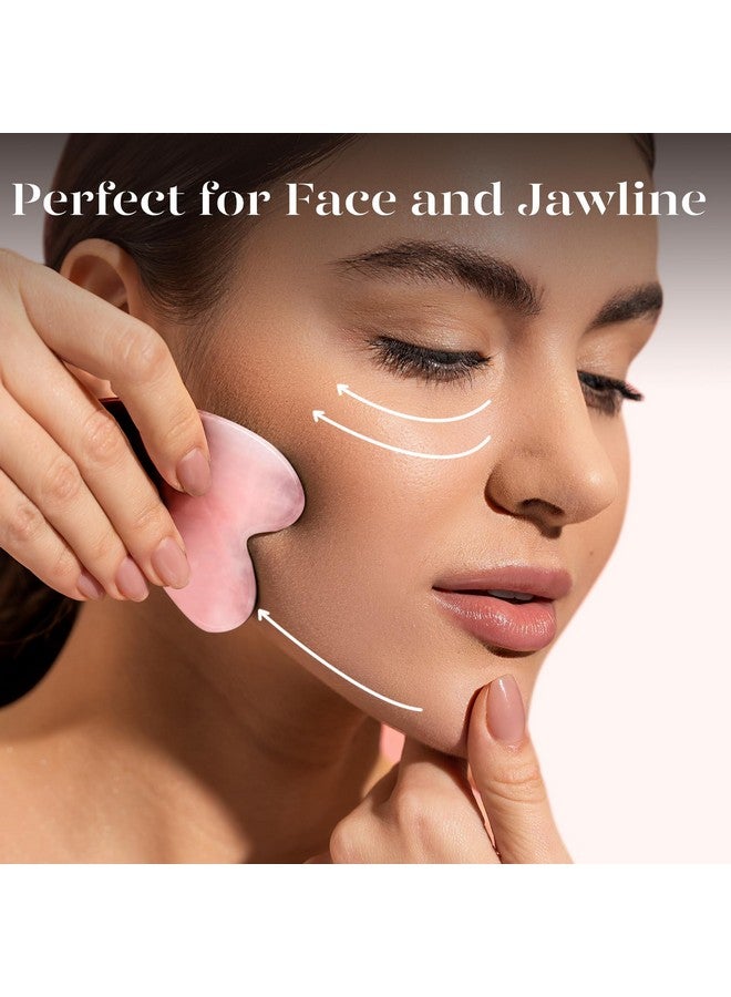 BAIMEI Gua Sha Facial Tool for Self Care, Massage Tool for Face and Body Treatment, Relieve Tensions, Reduce Wrinkles and Redness, Skin Care Tools for Men Women - Rose Quartz - Image 3