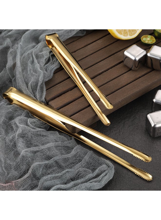E * Japanese 304 Stainless Steel Barbecue Clip Golden Barbecue Clip Lined Food Clip Steak Clip BBQ Buffet Cuisine-Colour:Bare Body Clip 30cm (silver) + Red Scissors - Image 4