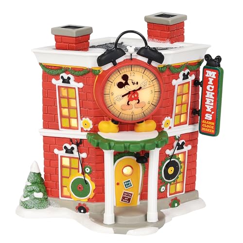 Department 56 Department 56 Porcelain Disney Mickeys Alarm Clock Shop Village Lit Building Multicolor 
