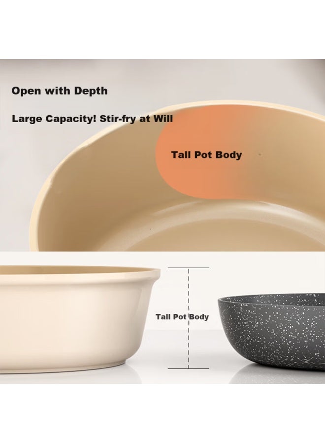 Amercook Titanium Ceramic Frying Pan, Non-stick Coating, Ideal For Frying Eggs And Steaks, Suitable For Kitchen, Electric And Gas Stoves - Image 2