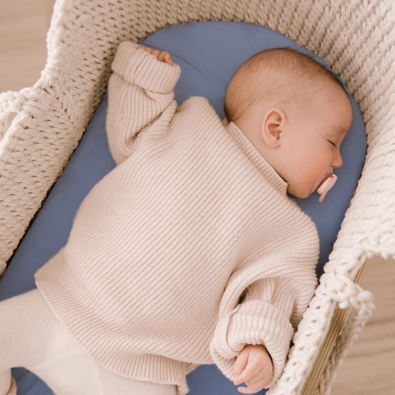 Yoofoss Bassinet Sheets for Baby,3-Pack Fitted Bassinet Sheets Set Compatible with Halo Bassinest Swivel Sleeper,Baby Delight,Angelbliss,Soft Breathable Bassinet Mattress Sheets(Blue+Cloud) - Image 4