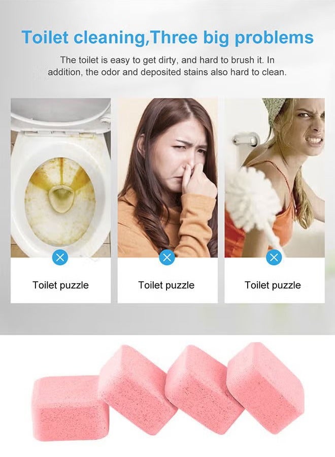 اوراديس 12 حبة أقراص لتنظيف المرحاض الوردي الرغوي، تنظيف عميق، مزيل بقع الكلس والكالسيوم والصدأ، مزيل للروائح - Image 3