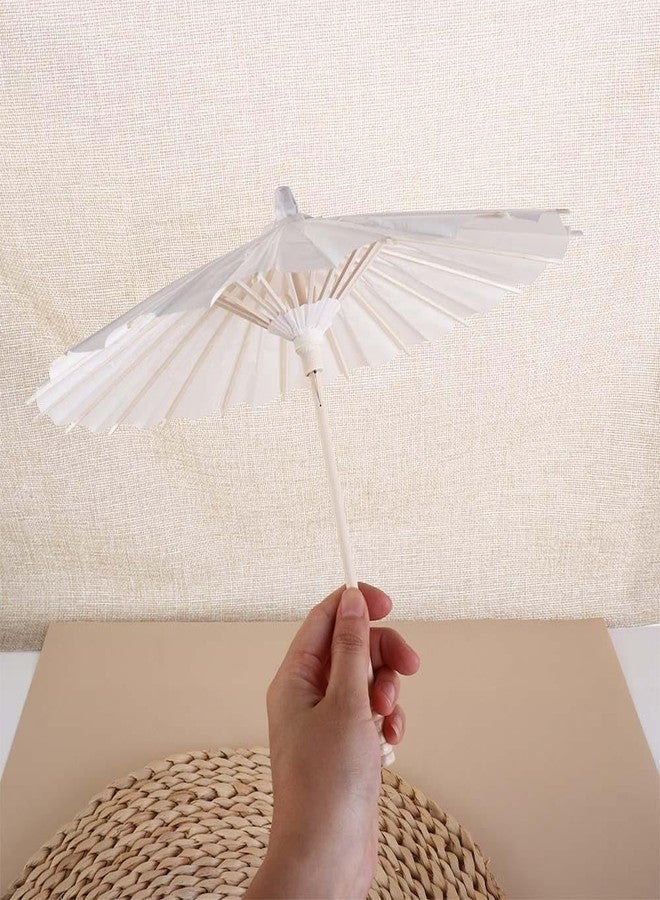 Kopida 2Pcs White Paper Umbrella Oil Paper Parasol DIY Painting Handmade Decorative Umbrella Wedding Party Decor Photo Prop(20cm/7.87in) - Image 4