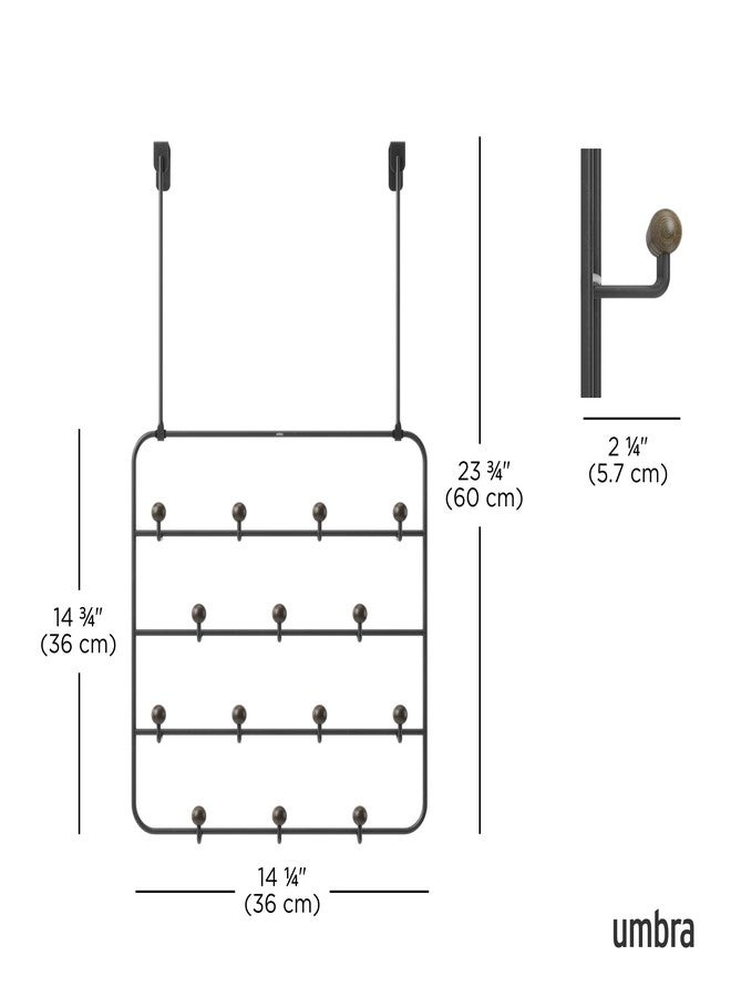 Umbra Estique Multi Over The Door Organizer Hooks, Black/Walnut - Image 3