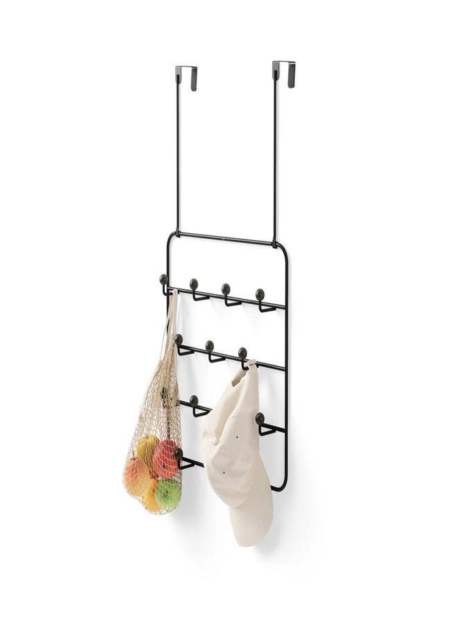 Umbra Estique Multi Over The Door Organizer Hooks, Black/Walnut - Image 1