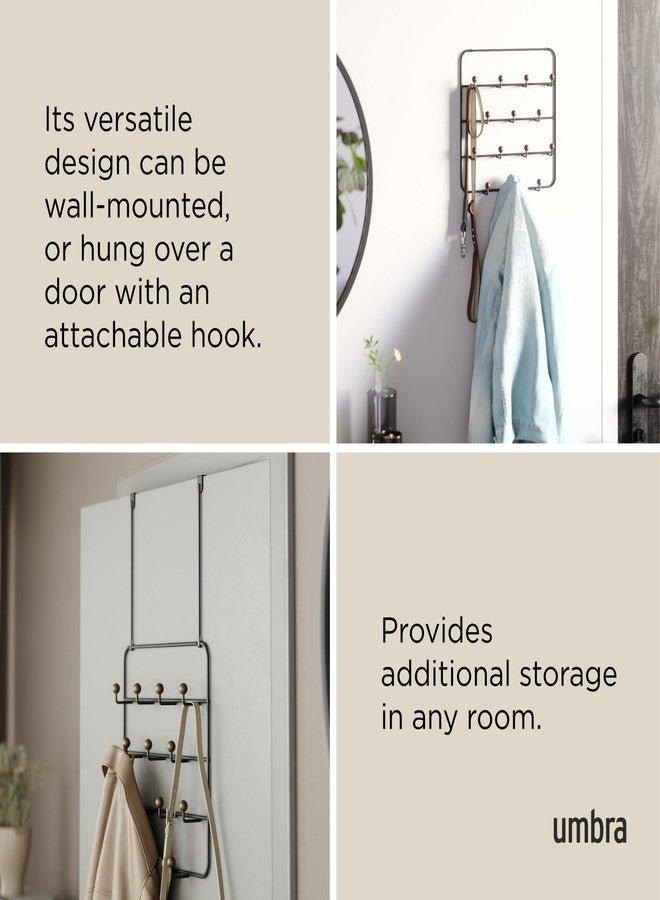 Umbra Estique Multi Over The Door Organizer Hooks, Black/Walnut - Image 5