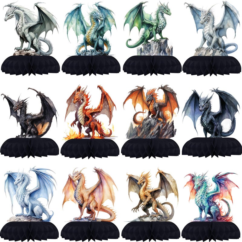 BonBeeDesign 12 Pack Dragon Table Decorations Dragon Party Decorations for Kids Birthday and Themed Events Dragon Table Toppers - Image 2