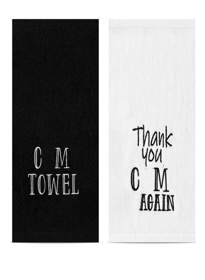 Oudain 2 Pieces Valentine‘s Day Gift Cotton Towel Cute Bathroom Hand Towel Gifts for Anniversary Wedding Christmas Couple 2 x 12 Inch(Classic Color) - Image 1