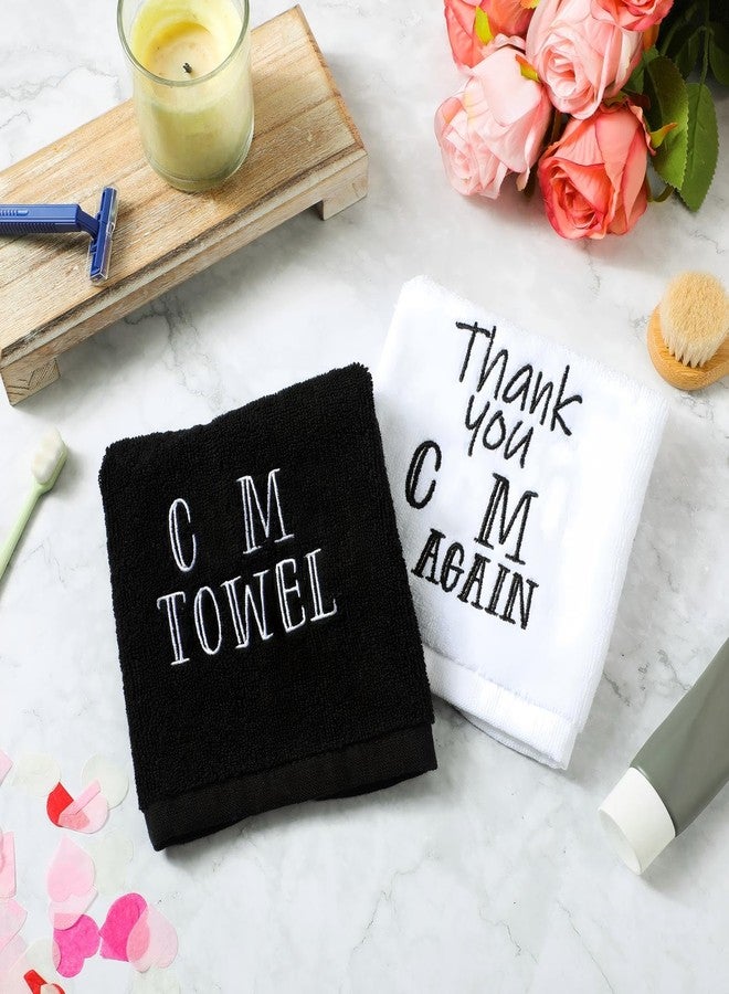 Oudain 2 Pieces Valentine‘s Day Gift Cotton Towel Cute Bathroom Hand Towel Gifts for Anniversary Wedding Christmas Couple 2 x 12 Inch(Classic Color) - Image 5