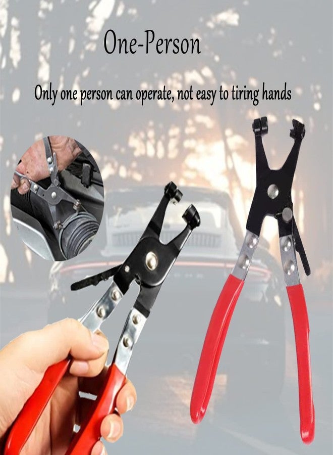 JRangelp Automotive Hose Clamp Pliers Professional Snap Clamp Pliers Heavy Duty Hose Clamp Tool with Swivel Flat Band for Removal and Installation on Flat-Band or Ring-Type Hose Clamps - Image 3