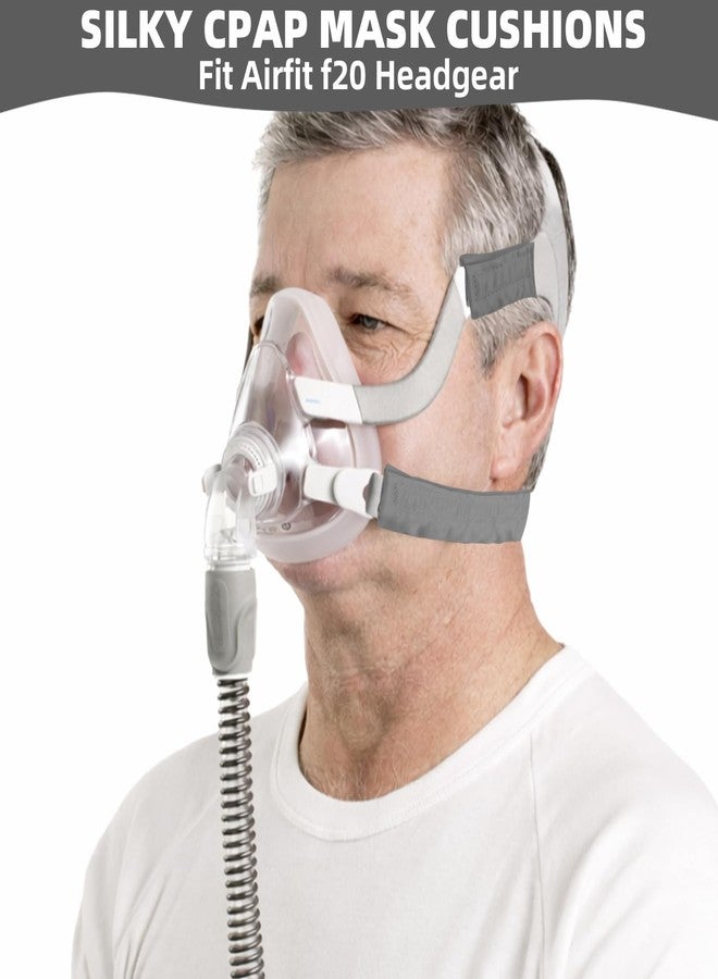 ٨ قطع من أغطية حزام قناع جهاز التنفس CPAP المصنوعة من الساتان، أغطية مريحة لحزام قناع جهاز التنفس CPAP، واقي شعر حريري لجهاز التنفس CPAP يناسب غطاء الرأس Airfit f20، وسائد قناع جهاز التنفس CPAP مضادة للتجاعيد لتقليل العلامات الحمراء (رمادي) - Image 5