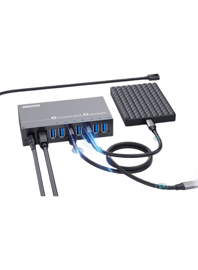SIPOLAR Usb3.0 Hub Expander Dock High Speed 10-Port Hub Industrial Grade A-173 (1M) Splitter Expansion Dock Computer Converter One Drag Multiple Single Port 1A With Power - Image 1
