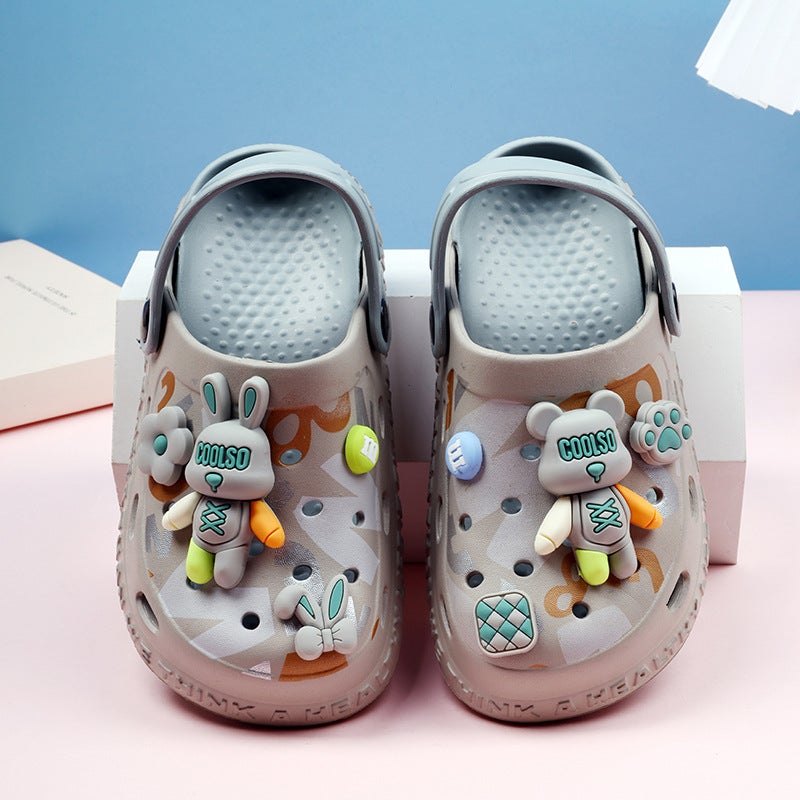 Children'S Slippers For Summer Outer Wear, Breathable Toe-Cap Sandals For Boys And Girls, Dual-Purpose Beach Sandals For Small And Medium-Sized Kidsren, Cute Clogs For Men - Image 5
