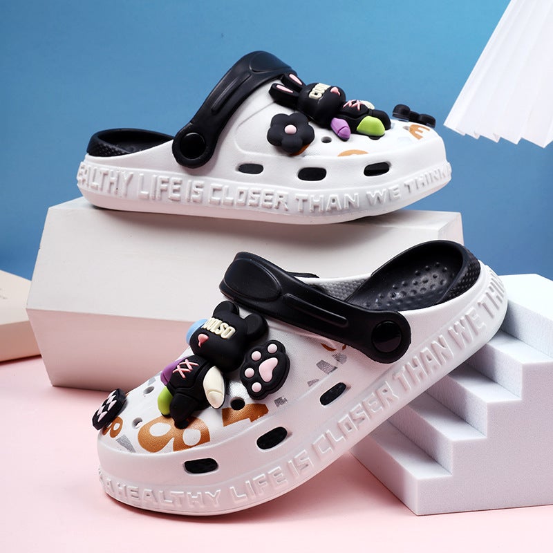 Children'S Slippers For Summer Outer Wear, Breathable Toe-Cap Sandals For Boys And Girls, Dual-Purpose Beach Sandals For Small And Medium-Sized Kidsren, Cute Clogs For Men - Image 1