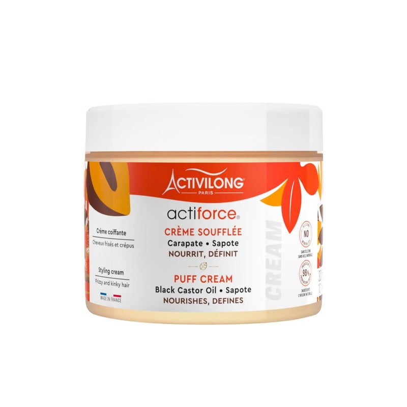 Activilong Actiforce Puff Cream â€“ Blow-Dry Cream Infused with Black Castor Oil and Sapote â€“ Rich Creamy Texture for Thicker Hair â€“ Strength and Vitality for Your Hair â€“ 300 ml. - Image 1