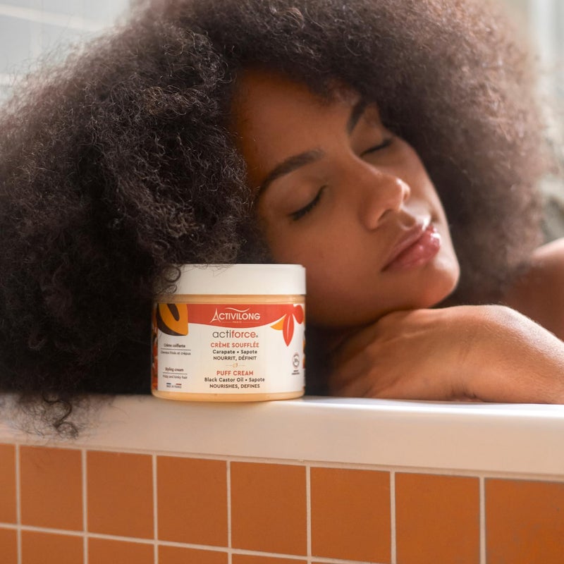Activilong Actiforce Puff Cream â€“ Blow-Dry Cream Infused with Black Castor Oil and Sapote â€“ Rich Creamy Texture for Thicker Hair â€“ Strength and Vitality for Your Hair â€“ 300 ml. - Image 3