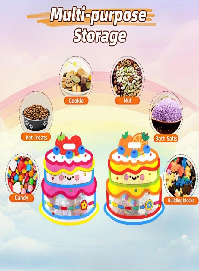 PABCK 20 Pack Clear Plastic Gift Bags Cartoon Goodie Bags 8.27x8.86 inch Candy Snack Cookie Packaging Bag with Handle Resealable Treats Birthday Party Favor Reusable Stand Up (10 Pink + 10 Orange) - Image 5