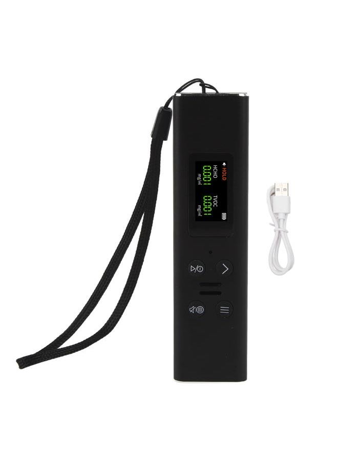Thoraya Portable Air Quality Detector Highly Accurate Home Portable HCHO Detector Handheld Air Quality Detector Black  - Image 1