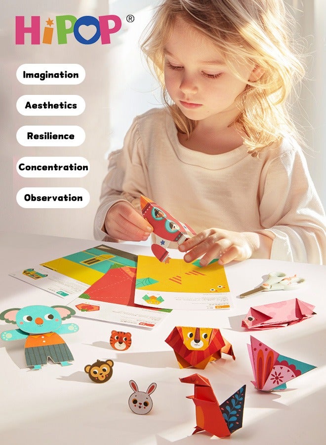 HIPOP Toddler Scissor Activity, Cutting Activity Books for Kids Age 5+, Art Supplies & Crafts Kit for Kids, Scissor Skills Preschool Workbook with Stickers and Certificate - Image 3