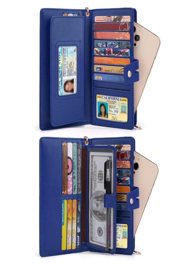 UTO Wristlet Wallet for Women Detachable Checkbook Holder Card Bill Phone Organizer Large Clutch Purse - Image 2