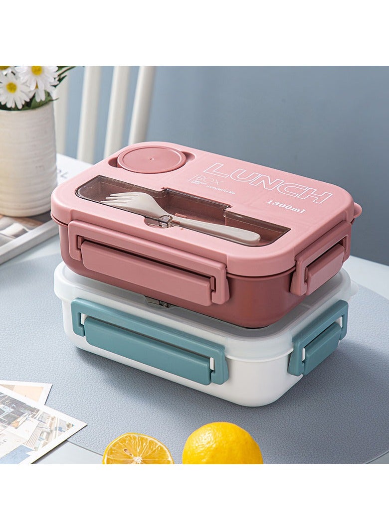 SUMAKA Lunch Box 1300ml 4 Compartments Student Sealed Adult With Spoon And Fork Leak Proof Microwavable - Image 3