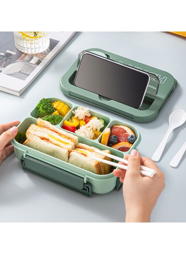 SUMAKA Lunch Box 1300ml 4 Compartments Student Sealed Adult With Spoon And Fork Leak Proof Microwavable - Image 2