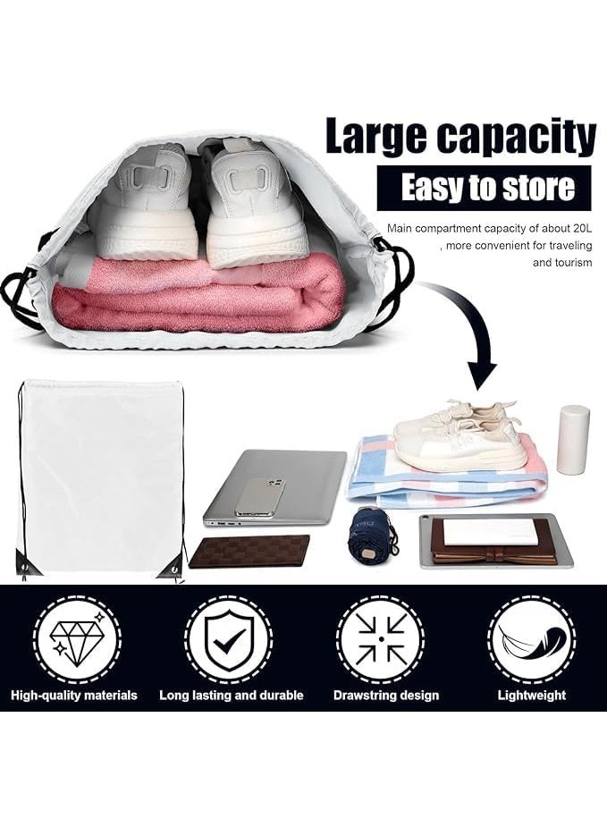 NXT 3 Pcs Drawstring Gym Bag Set - Water Resistant Sport Cinch Sack, Lightweight Unisex Backpack for Gym, Travel, Swimming & Beach - Image 4