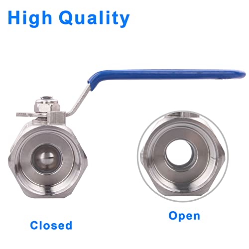 DERNORD Stainless Steel Ball Valve 1PC Type 1 Inch NPT Standard Port for Water, Oil, and Gas (1 Inch Ball Valve) - Image 2