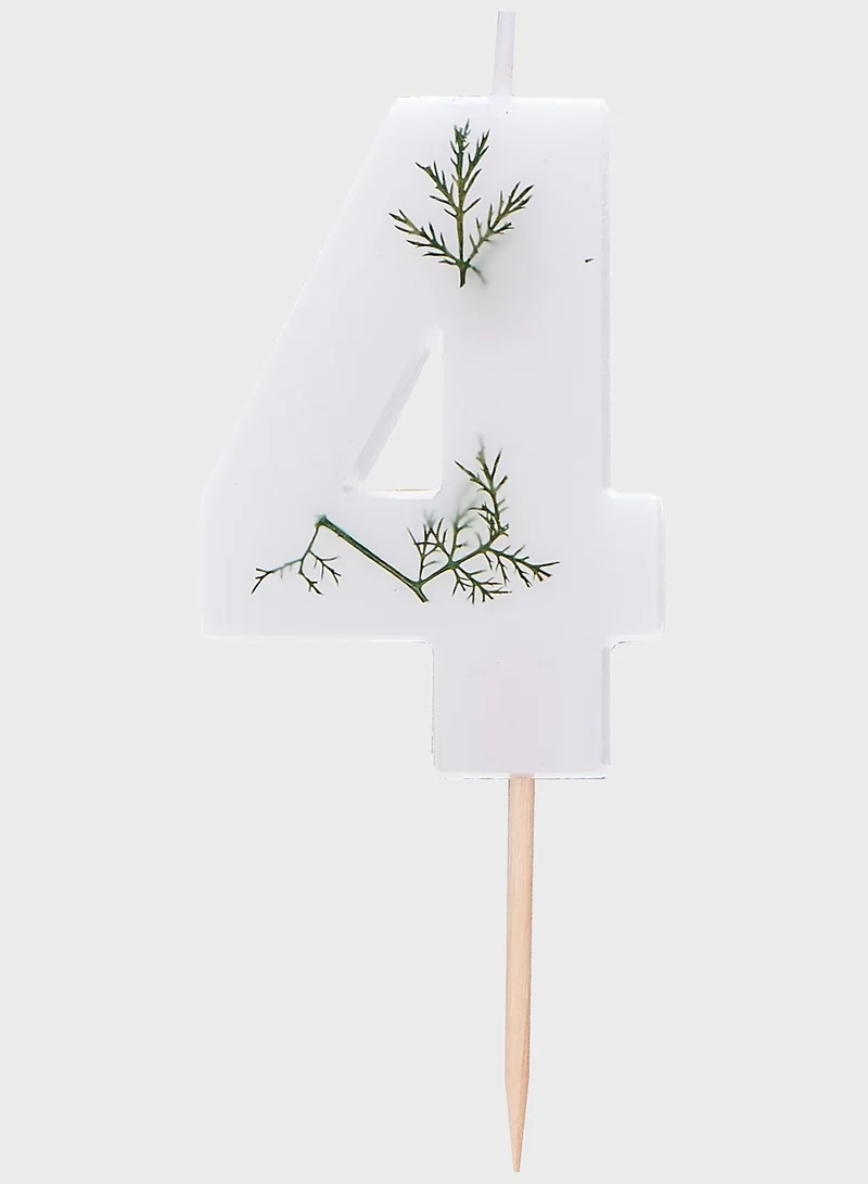 Ginger Ray Pressed Foliage Candle - Number 4