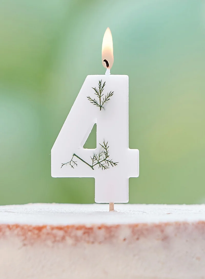 Ginger Ray Pressed Foliage Candle - Number 4