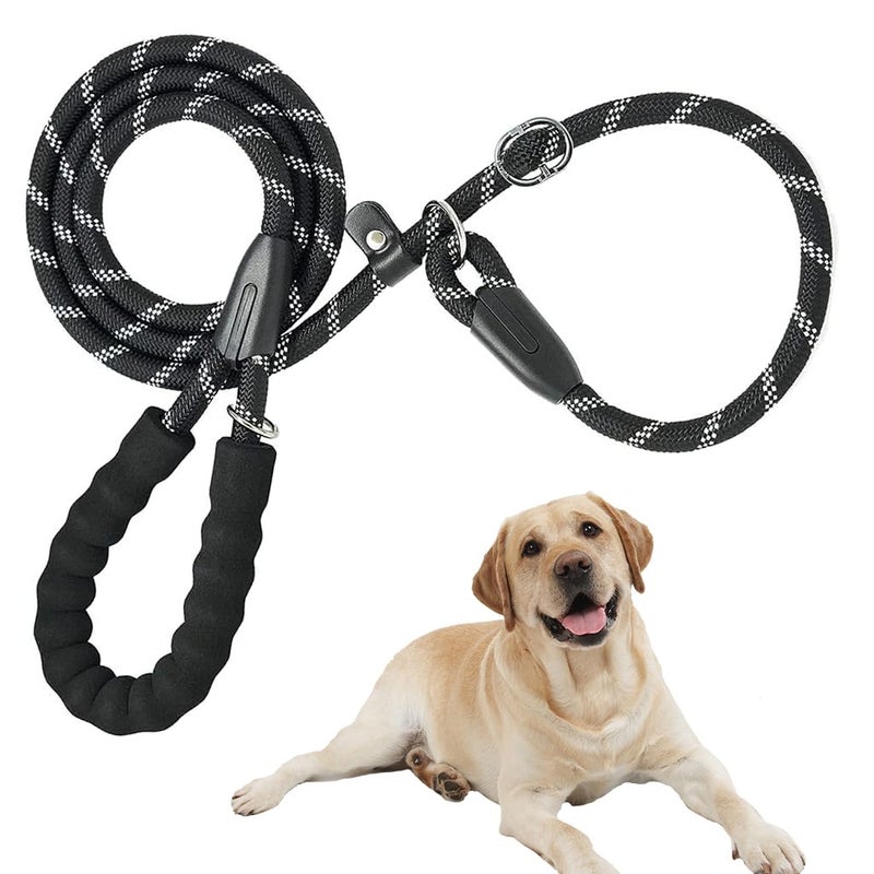 Qpets® Leash For Dogs, Durable Light Reflecting Dog Leash Traction Round Rope Dog Chain, 5.5Ft Handle Free Walking Dog Leash Braided Rope Adjustable Dog Training Leash,?182.88 cm - Image 1