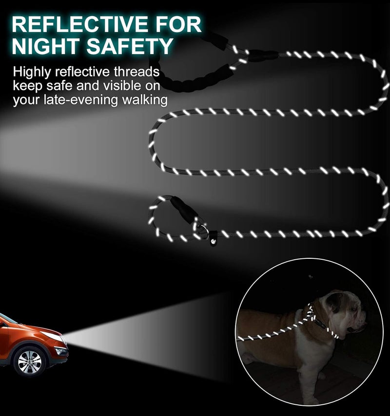 Qpets® Leash For Dogs, Durable Light Reflecting Dog Leash Traction Round Rope Dog Chain, 5.5Ft Handle Free Walking Dog Leash Braided Rope Adjustable Dog Training Leash,?182.88 cm - Image 3