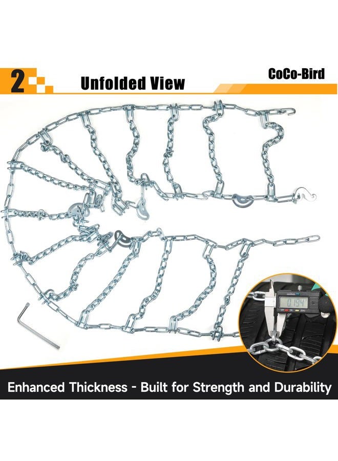 COCO BIRD Heavy Duty Snow Chains Tire Chains for Truck & Light Truck, Durable High Carbon Steel Anti-Slip Design, Set of 2 (220295) - Image 4