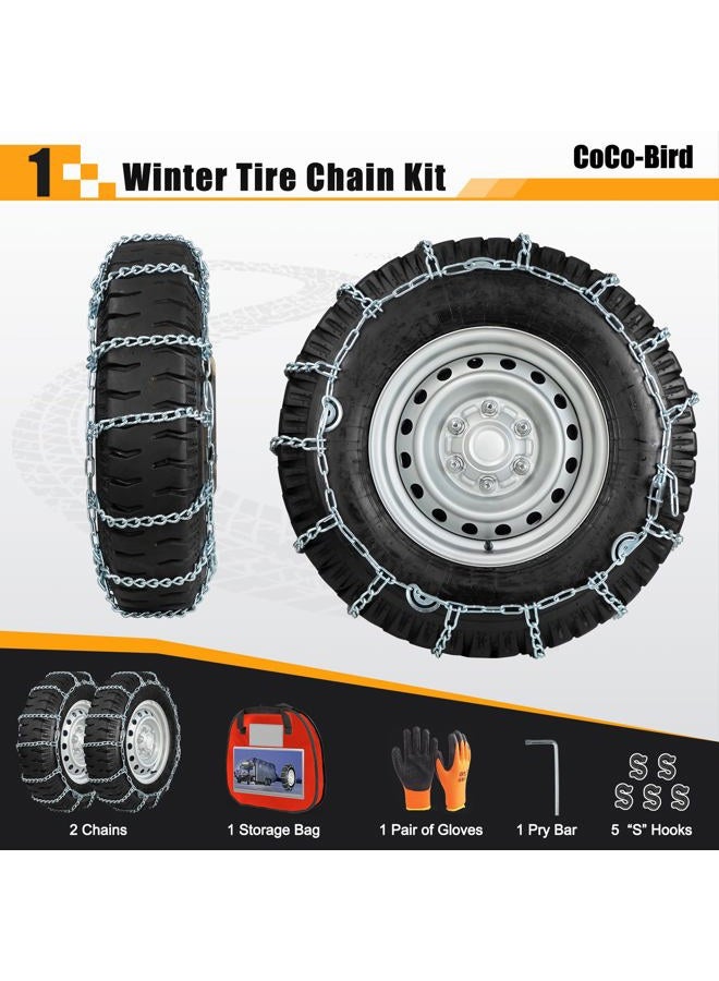 COCO BIRD Heavy Duty Snow Chains Tire Chains for Truck & Light Truck, Durable High Carbon Steel Anti-Slip Design, Set of 2 (220295) - Image 2