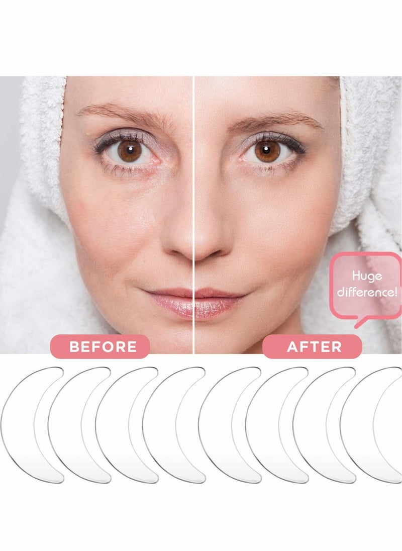 Captaintech - 12 Pieces Silicone Eye Wrinkle Pads, Under Eye Patches, Anti Aging Skincare Eye Patch Treatment Masks Reusable Reduce Skin Wrinkles Patches for Mouth and Eyes Smile Fine Lines - Image 1