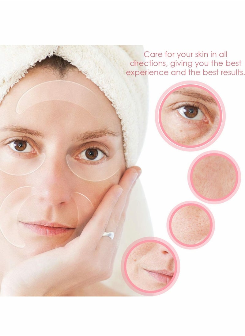 Captaintech - 12 Pieces Silicone Eye Wrinkle Pads, Under Eye Patches, Anti Aging Skincare Eye Patch Treatment Masks Reusable Reduce Skin Wrinkles Patches for Mouth and Eyes Smile Fine Lines - Image 1