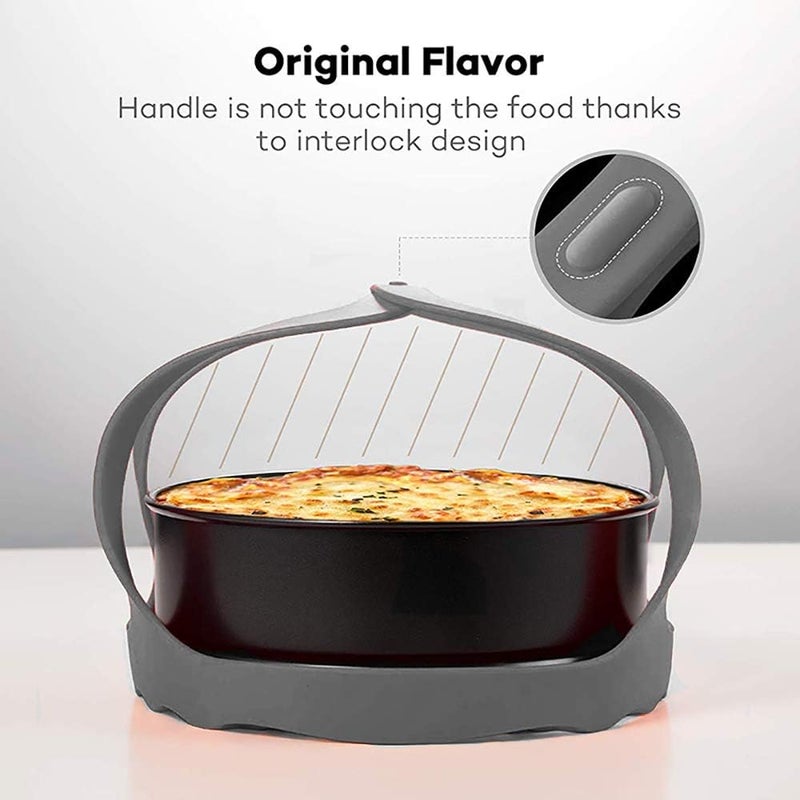 ddLUCK Pressure Cooker Sling, Silicone Bakeware Sling for 6 Qt/8 Qt Instant Pot, Ninja Foodi and Multi-function Cooker Anti-scalding Bakeware Lifter Steamer Rack, BPA-Free Silicone Egg Steamer Rack (Gray) - Image 3