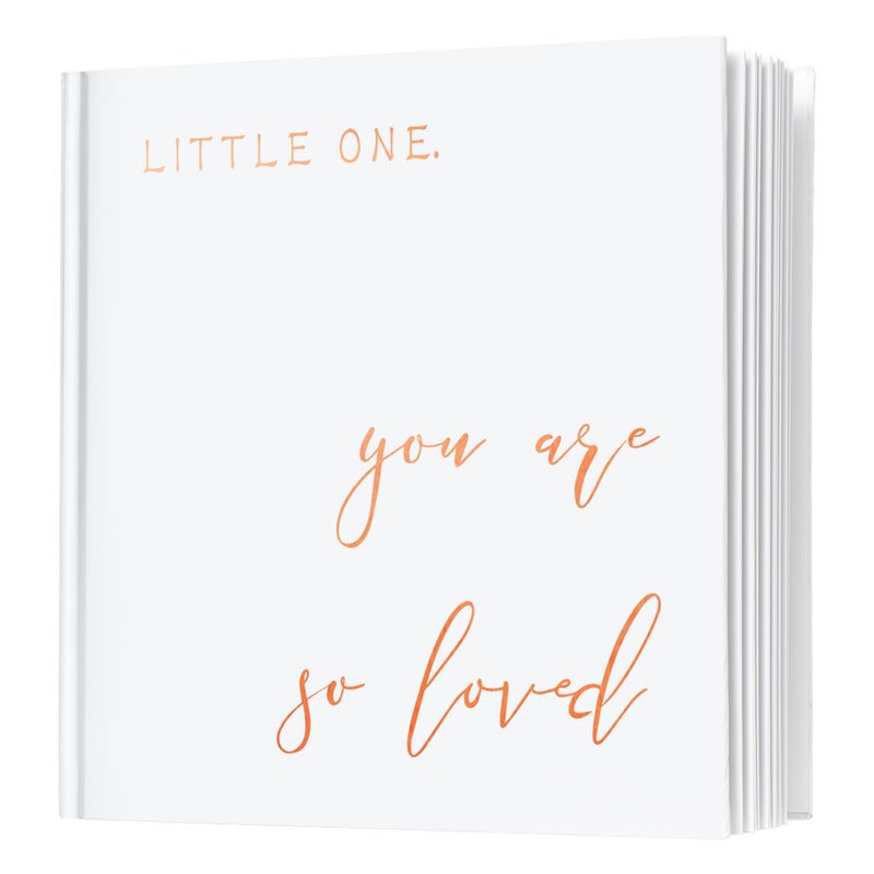 Calculs Baby Shower Party Guest Book Babies Picture Book Polaroid Scrapbook, White Cover, Rose Gold Foil Stamping, Blank White Pages - Image 1