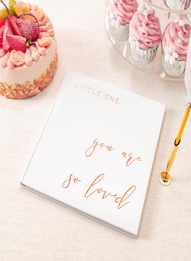 Calculs Baby Shower Party Guest Book Babies Picture Book Polaroid Scrapbook, White Cover, Rose Gold Foil Stamping, Blank White Pages - Image 2