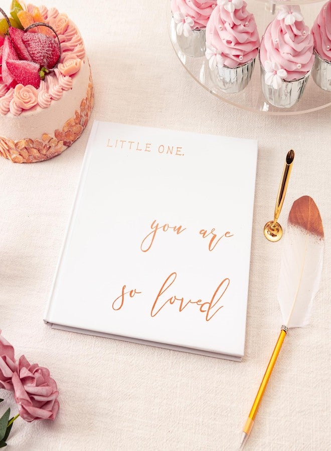 Calculs Baby Shower Party Guest Book Babies Picture Book Polaroid Scrapbook, White Cover, Rose Gold Foil Stamping, Blank White Pages - Image 5