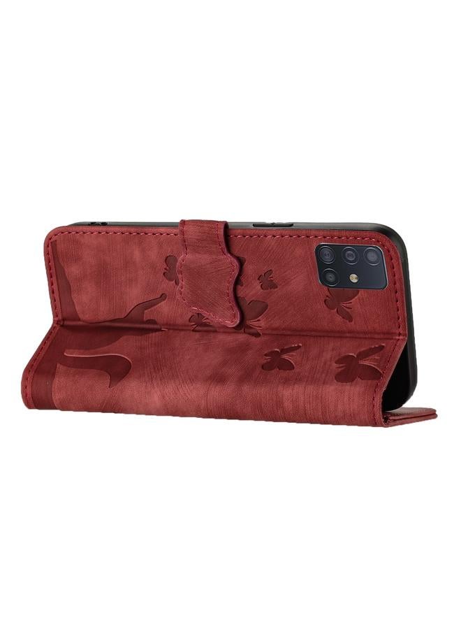 إيروريكس جراب لهاتف Samsung Galaxy A51 4G، جراب هاتف جلدي قلاب بنقشة قطة فراشة - Image 5