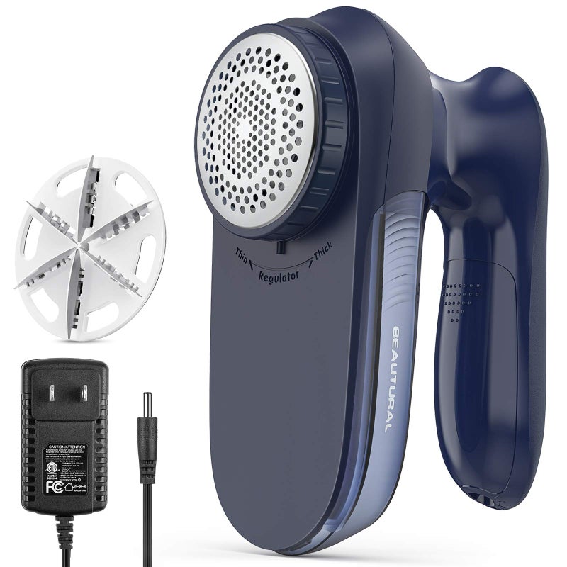 BEAUTURAL Sweater Fabric Shaver HomeEdition Powerful  Efficient Lint Remover for Clothes and Furniture AC Adapter or Battery Powered Pill Fuzz Remover Special for Your Family Ultramarine