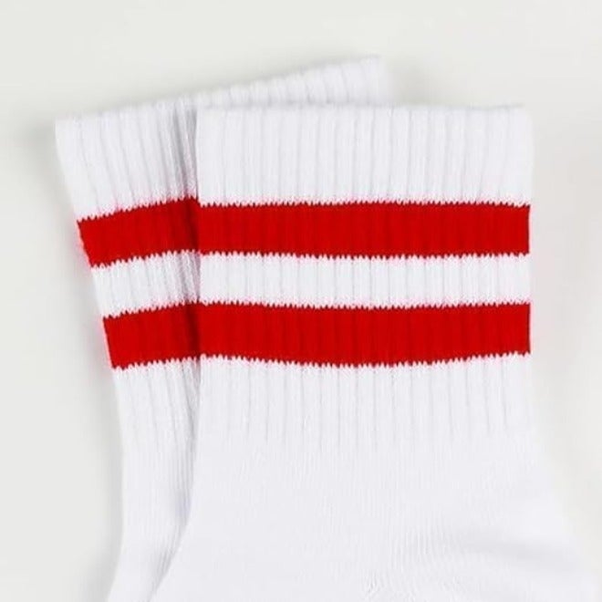 HZYH 4 Pairs Kids Soccer Socks, Striped Cotton Uniform Athletic Socks for Boys and Girls, Comfortable Sports Socks for Ages 6–9, White - Image 5